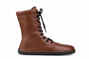 Buty Zimowe Damskie Ahinsa Jaya Zip-up Boso Brązowe | LVI5738NW