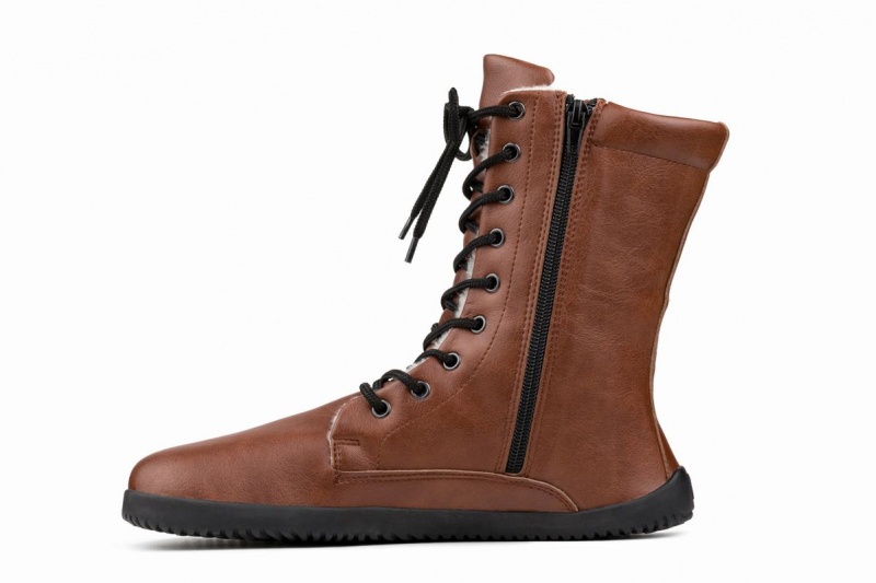 Buty Zimowe Damskie Ahinsa Jaya Zip-up Boso Brązowe | IWO2869EY