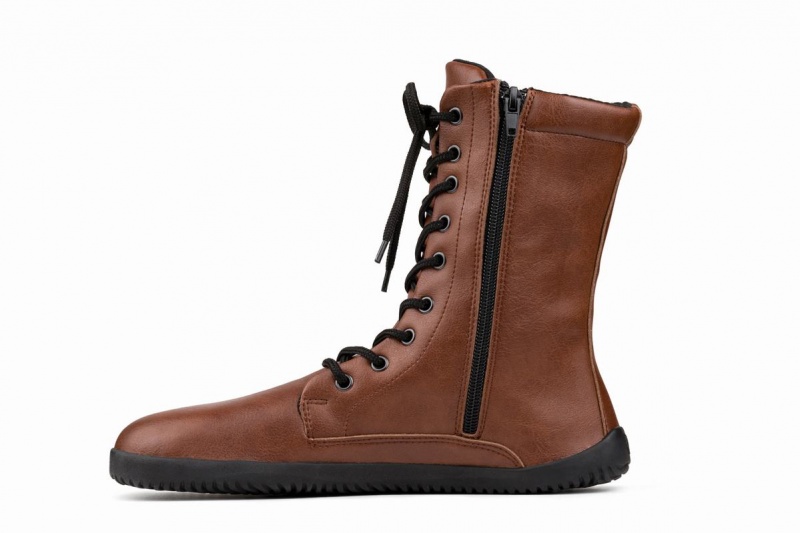 Buty Zimowe Damskie Ahinsa Jaya Zip-up Boso Brązowe | LVI5738NW